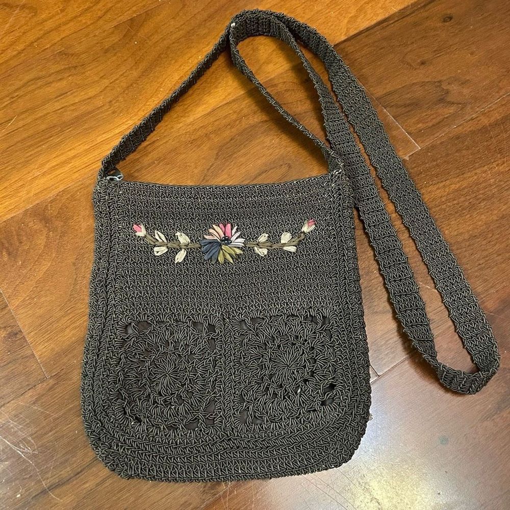 ‎Vintage crochet purse in Olivier green